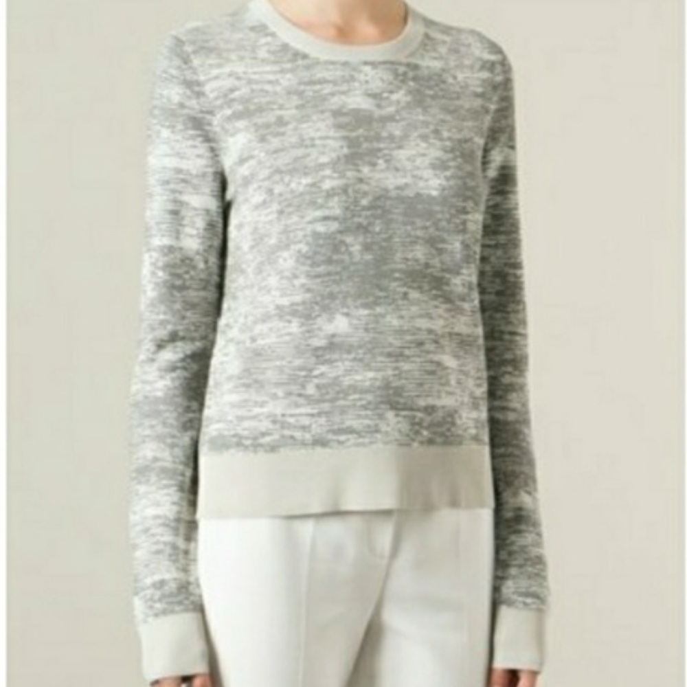 JASON WU Spacedye Knit Textured Crewneck Pullover Sweater